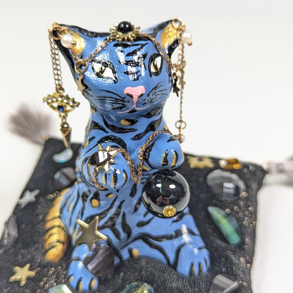 Cat Figure Hand Painted Sculpture