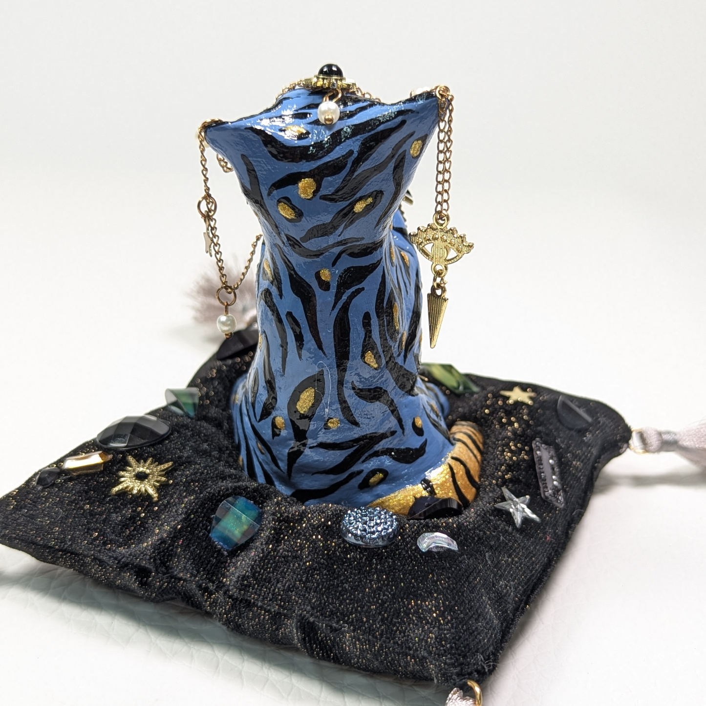 Cat Figure Hand Painted Sculpture