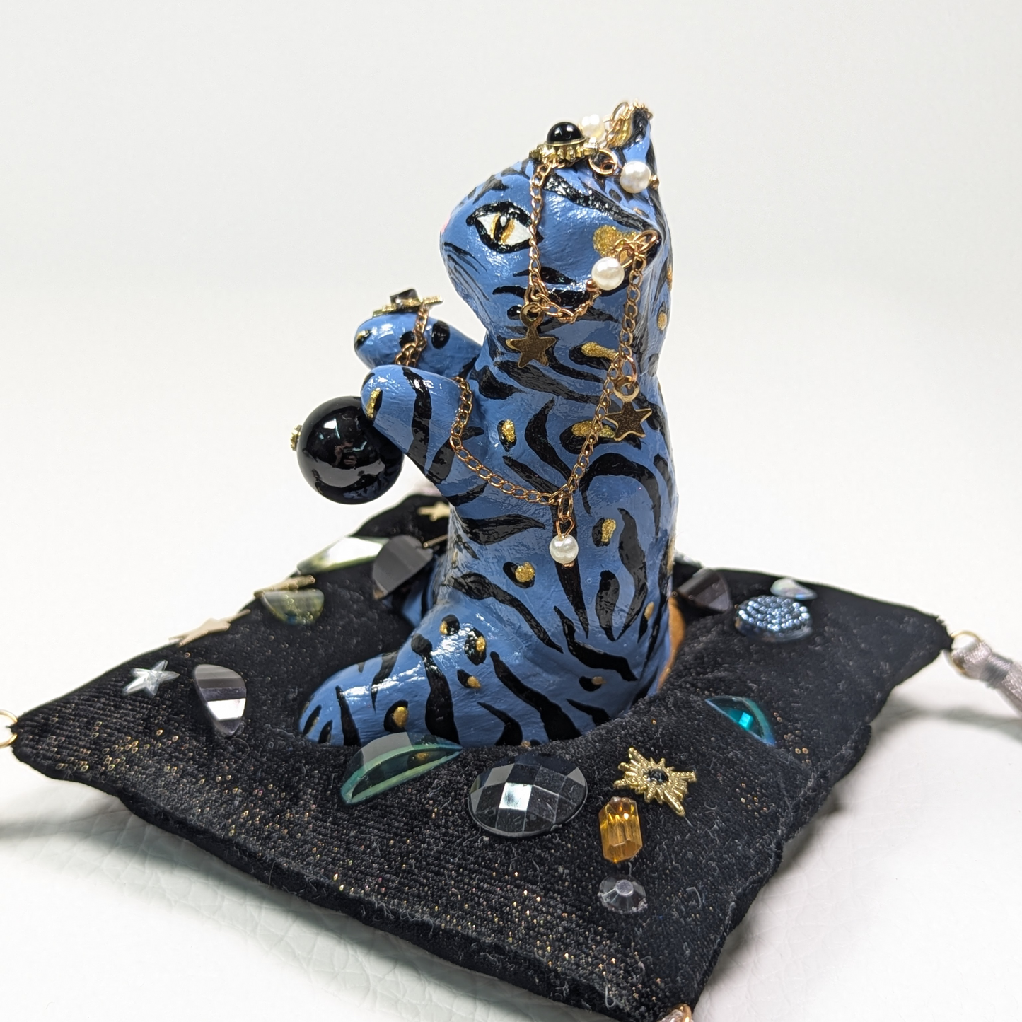 Cat Figure Hand Painted Sculpture