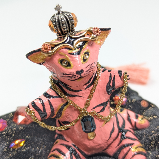 Cat Figure Hand Painted Sculpture