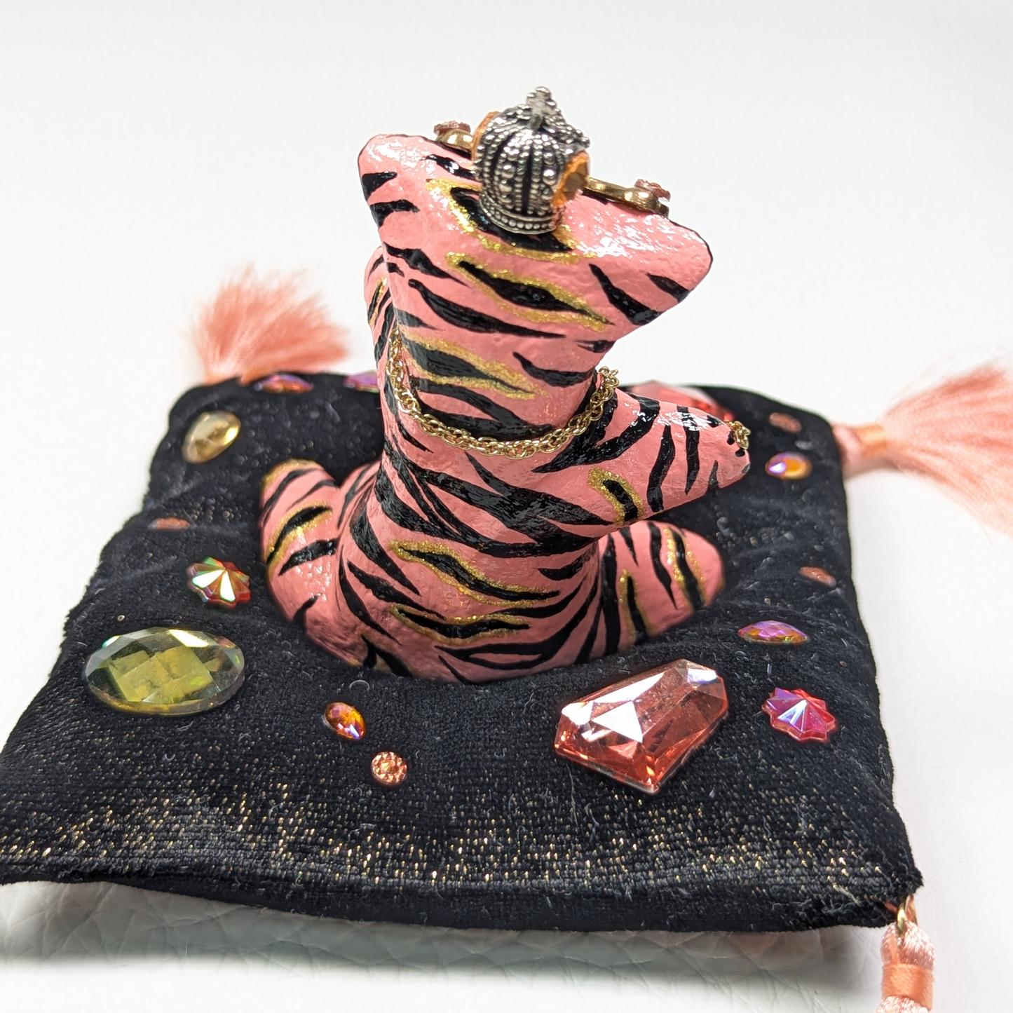 Cat Figure Hand Painted Sculpture