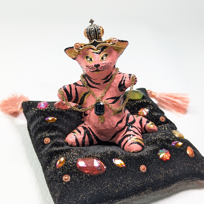 Cat Figure Hand Painted Sculpture