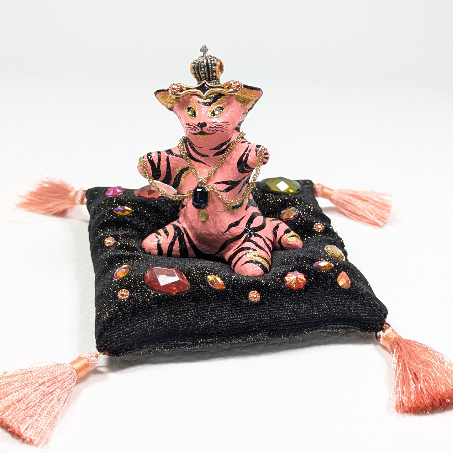Cat Figure Hand Painted Sculpture