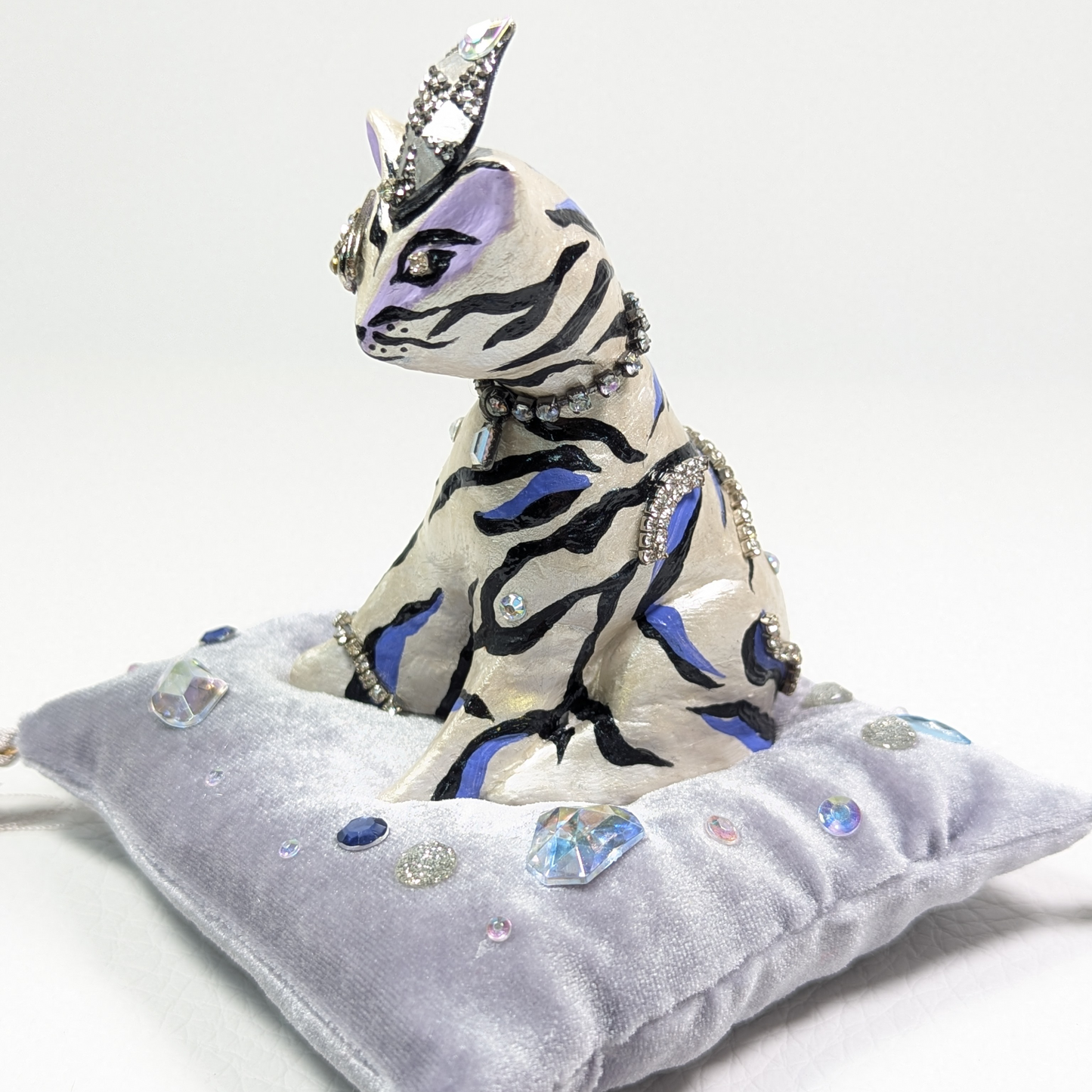 Cat Figure Hand Painted Sculpture