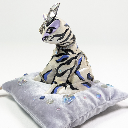 Cat Figure Hand Painted Sculpture