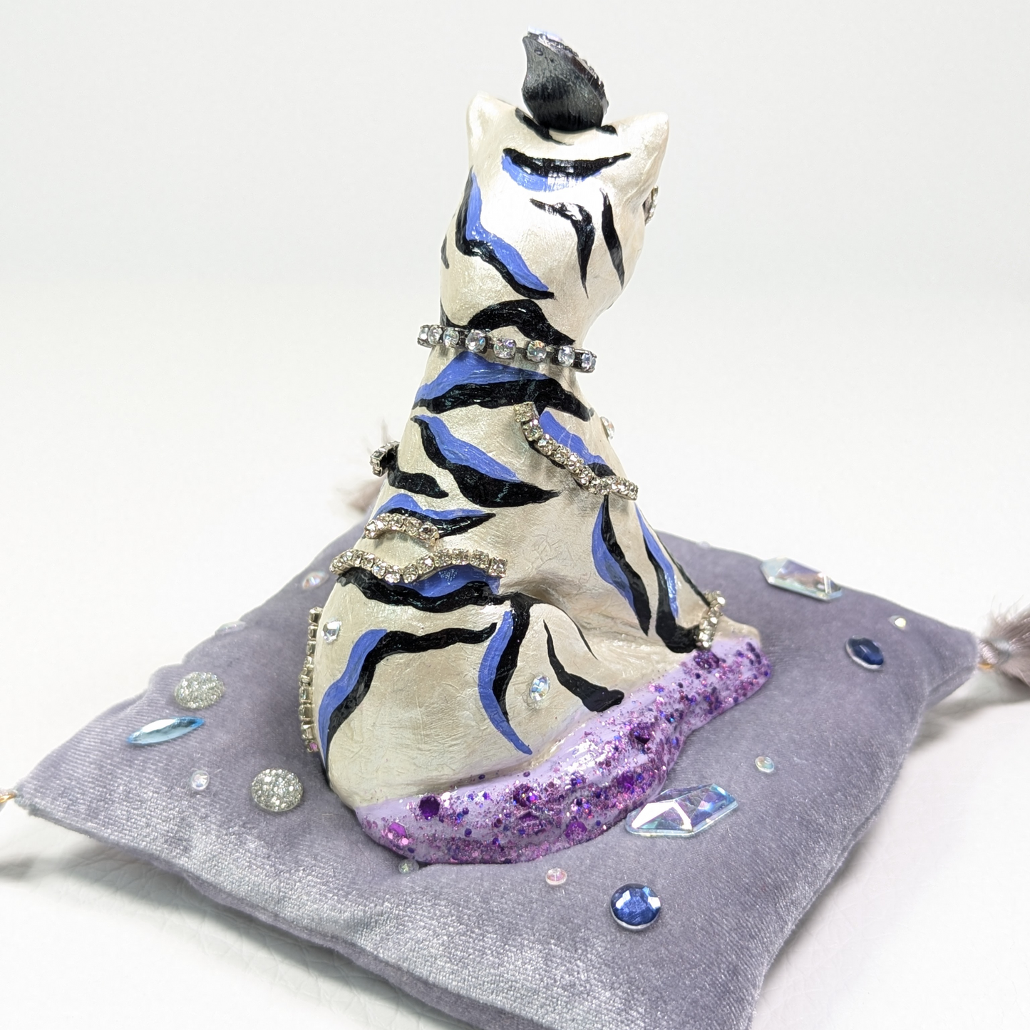 Cat Figure Hand Painted Sculpture