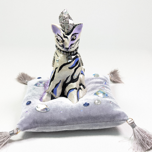 Cat Figure Hand Painted Sculpture
