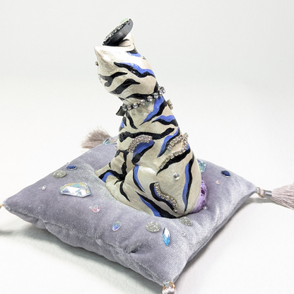 Cat Figure Hand Painted Sculpture