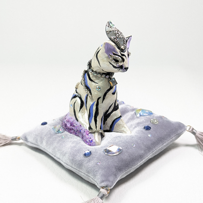 Cat Figure Hand Painted Sculpture
