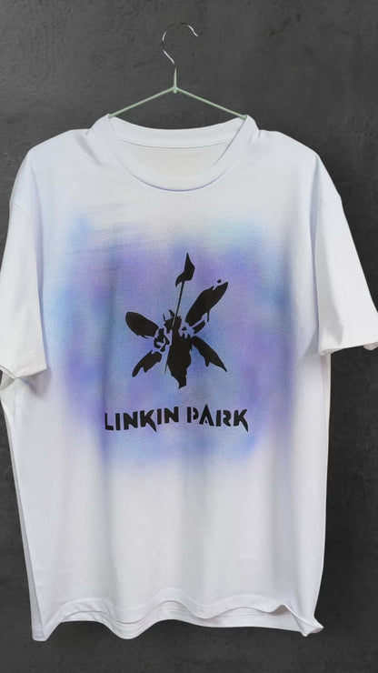 Hand-Painted Oldschool Airbrush Tee | Linkin Park T-shirt Grunge | Gothic | Unique Streetwear Design