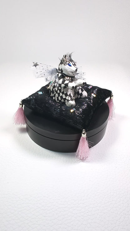 Cat Figure Hand Painted Sculpture