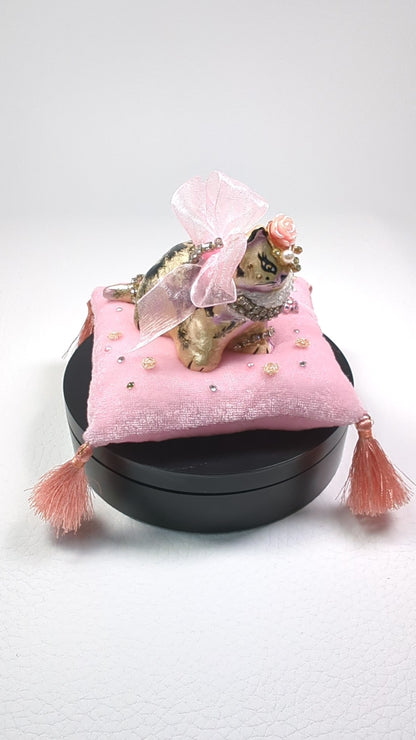Cat Figure Hand Painted Sculpture