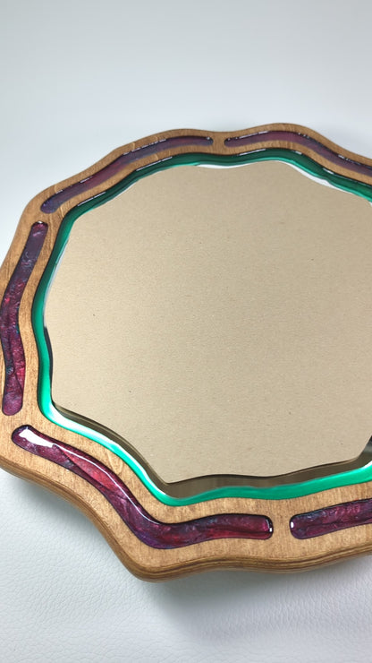 Handmade Wood Epoxy Framed Mirror