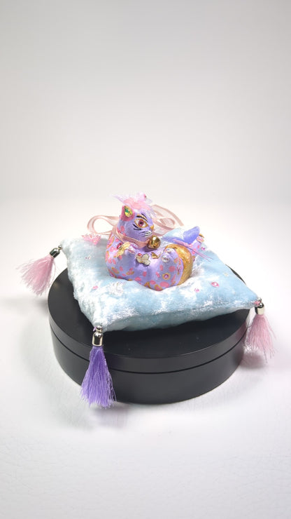 Cat Figure Hand Painted Sculpture