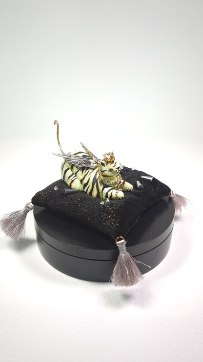 Cat Figure Hand Painted Sculpture