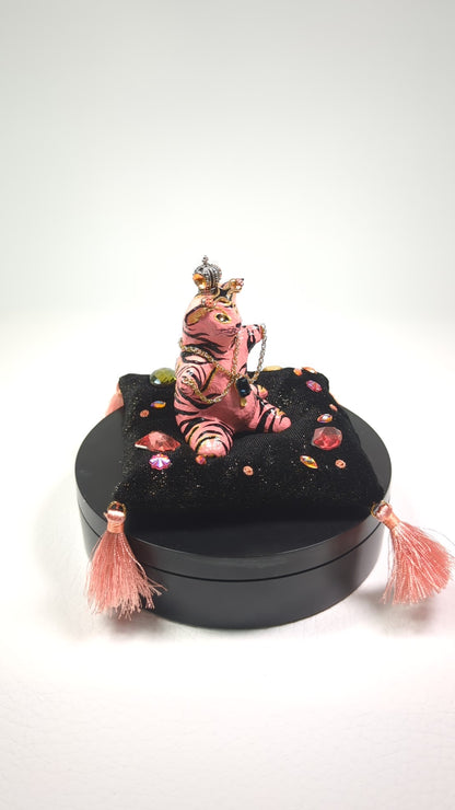 Cat Figure Hand Painted Sculpture
