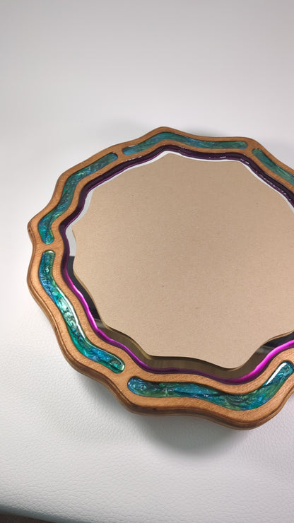 Handmade Wood Epoxy Framed Mirror