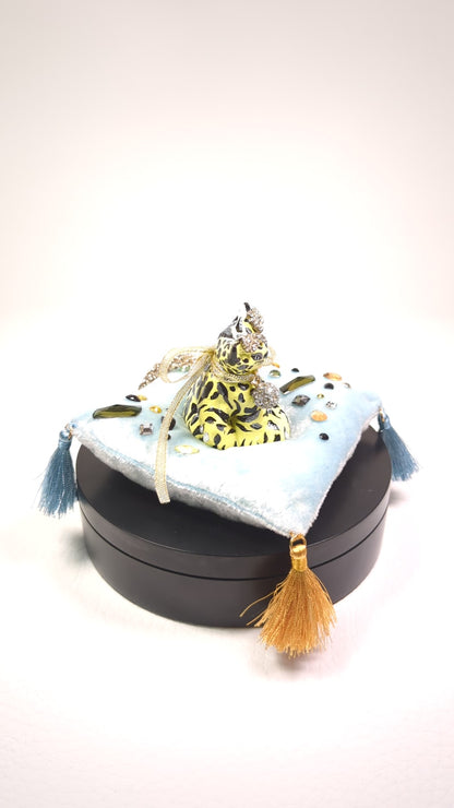 Cat Figure Hand Painted Sculpture