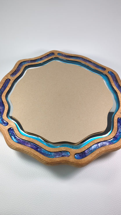 Handmade Wood Epoxy Framed Mirror